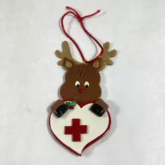 1998 Rudolph Red Nosed Reindeer Red Cross Christmas Ornament 5.5"
