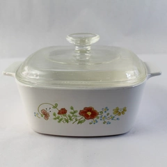 Vintage Corning Ware Wildflower A1 1/2B Casserole Dish with Glass Lid