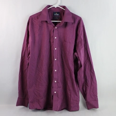 Stafford Regular Fit Purple Button Up Dress Shirt Men's Size XL 36-37