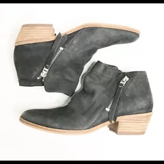 Sam Edelman Packer Ankle Booties Zipper Black Women's Size 5.5 Almond Toe