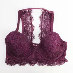 True by Rue21 Women's Bra Small Plum Purple Floral Lace Accent Pre-Owned