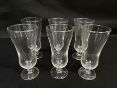 Set of 6 Crystal Hurricane Bar Glasses 5.75" Tall Pre-Owned Drinkware