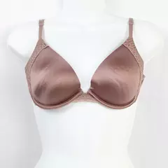 Maidenform Bra 34C Mauve Purple Floral Lace Satin Good Pre-Owned Condition