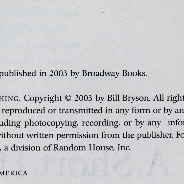 A Short History Of Nearly Everything Bill Bryson 2004 Paperback Broadway Books