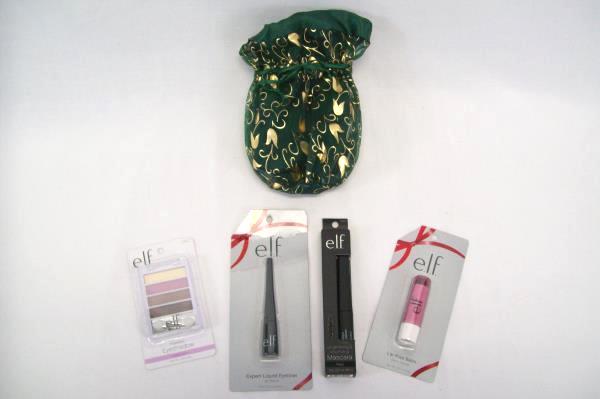 E.L.F. Cosmetics LOT of 5 - Mascara Eye Shadow Liner Lip Balm Gift Bag~ NEW