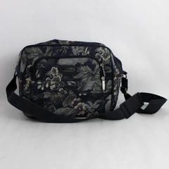 Vintage Jaguar Blue Multicolored Floral Tapestry Luggage Travel Shoulder Bag