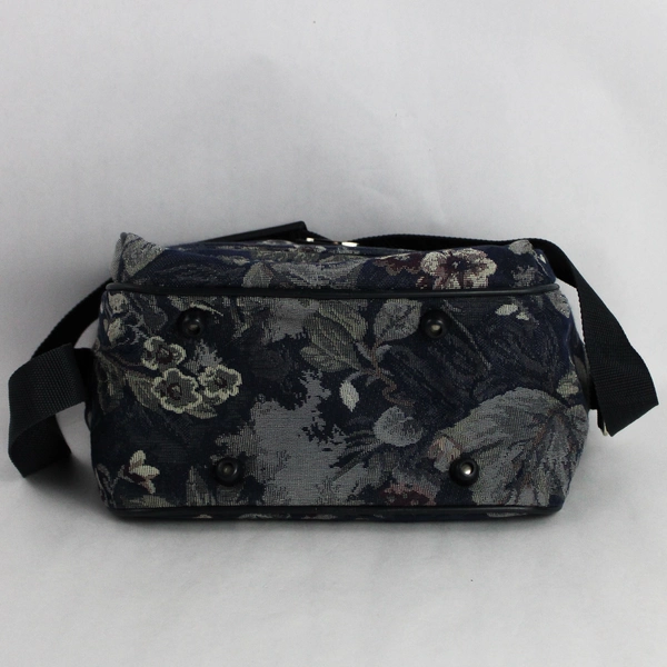 Vintage Jaguar Blue Multicolored Floral Tapestry Luggage Travel Shoulder Bag