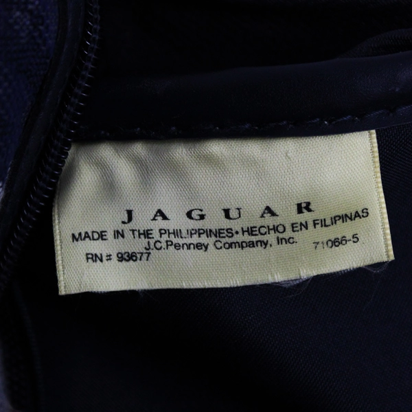 Vintage Jaguar Blue Multicolored Floral Tapestry Luggage Travel Shoulder Bag