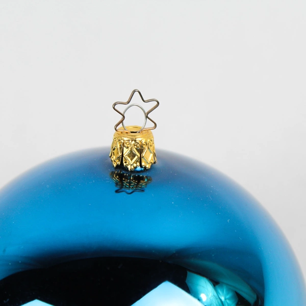 Vintage Igne-Glas Shiny Blue Old World Christmas Ball Ornament
