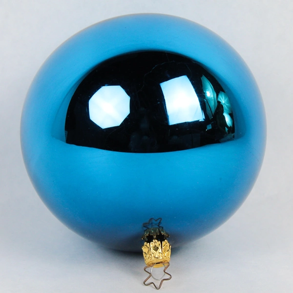 Vintage Igne-Glas Shiny Blue Old World Christmas Ball Ornament