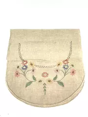 Hand Embroidered Linen Table Runner Floral Design 16.5"x50" Good Condition