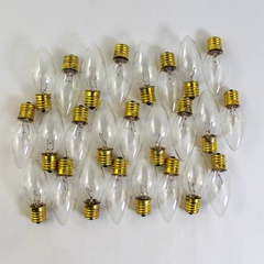 Box of 25 Noma C 9 Clear Christmas String Light Bulb Replacements E81330