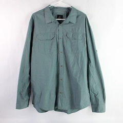 PrAna Green Long-Sleeved Button-Down Shirt Men's Size XXL