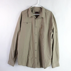 PrAna Brown Long-Sleeved Button-UpShirt Men's Size XXL
