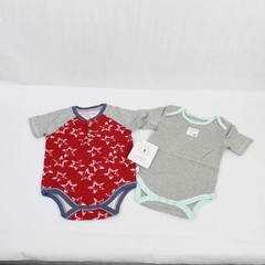 Lot of 2 Burt's Bees Baby Pajama Sets 12M Red Gray NWT Great Condition