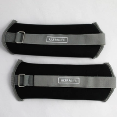 Ultralife Wrist Ankle Weights Black Gray Adjustable Easy Fasten 1 lb Each