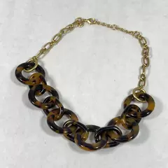 J Crew Lucite Tortoise Shell Link Necklace 19.5 Inch