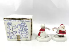 Lot of 2 House Of Lloyd Christmas Mr & Mrs Claus Candle Huggers 1984