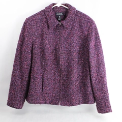 Jones New York Signature Multicolor Full-Zip Wool Blend Jacket Women's Size 16W