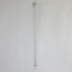 Fine Silver Plated Dainty Loop Cross Pendant Necklace 17"
