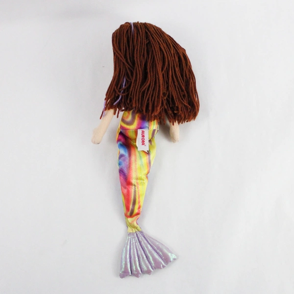 Aurora Sea Sparkles Mermaid Doll Plush Purple Rhinestone Accent Brunette Hair