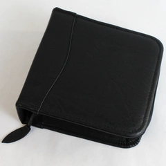 Case Logic CD DVD Wallet-Holds 32 Discs Notes Black Faux Leather Zipper