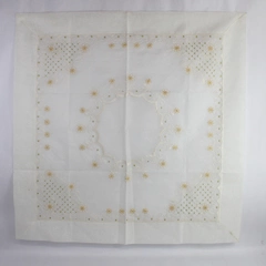 Sheer Embroidered White Square Tablecloth 35" x 35"