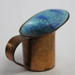 Vintage Nekrassoff Signed Enamel Over Copper Miniature Pitcher 3"