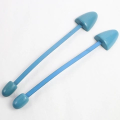 Pair of Vintage Shoe Tree Shapers Stretchers Blue Wood Metal