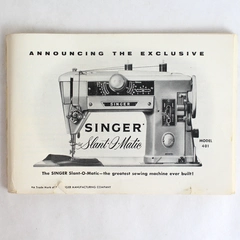 1950's Singer Slant O Matic 401 Owners Instruction Booklet