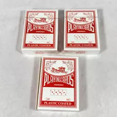 3 Decks Of Carriage Plastic Coated Playing Cards 2 Sealed