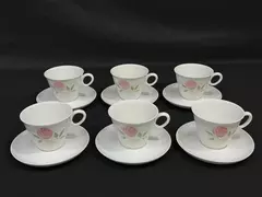 Set of 6 Vintage Franciscan Pink a Dilly Cups & Saucers Very Good Condition