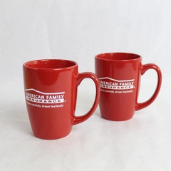 Set of 2 Iti American Family Insurance Red Coffee Mugs Good Condition