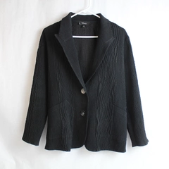 Flair Cardigan Sweater Women's Size S Black 2 Button Closure Long Sleeves