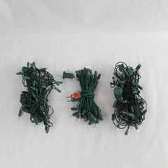 Lot of 3 Mini Christmas Lights Green String 50 Bulbs Holiday Decor