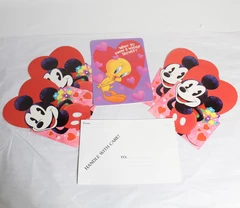 Lot of 5 Hallmark Valentine's Day Cards Mickey Mouse Tweety Bird Unused