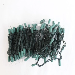 Clear Mini Christmas Lights on Green String, Holiday Decor