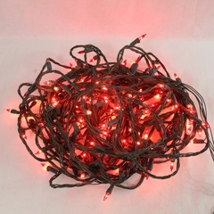 65ft Red Mini String Lights Green Wire Holiday Home Decor Tested Pre-owned