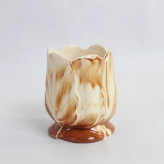 Vtg Alaskan Native American Pottery Marbled Clay Votive Holder by Carol