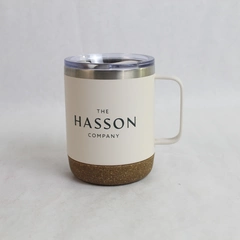 The Hasson Company Custom Travel Mug with Cork Bottom & Handle 12 oz