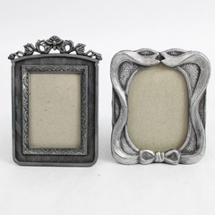 Lot of 2 Pewter Metal Picture Frame For 2” x 3”