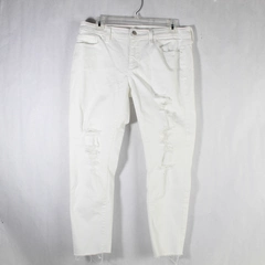 A New Approach Women's Distressed White Skinny Ankle Jeans Size 8