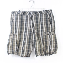 Nike Men's Cargo Shorts Size 34 Taupe Gray Plaid 6 Pockets Pre-Owned