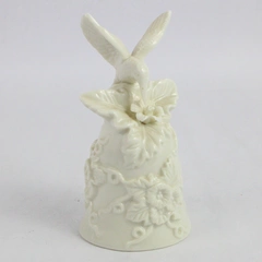 Vintage White Hummingbird Bell Porcelain Figurine W/ Flowers by Albert Price