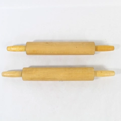 Vintage Wooden Rolling Pins with Handles Rustic Kitchen Gadgets 16"