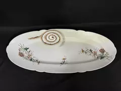 Vintage 22.5" Hand-Painted Porcelain Serving Platter, Daisy Design, Pre-owned