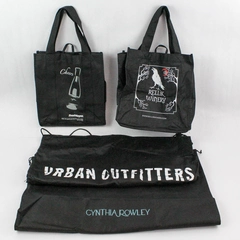 Lot of 4 Reusable Shopping Bags Totes Handles Black Urban Outfitters Fred Meyer