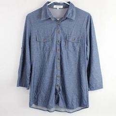 Eden & Olivia Blue Button-Down Shirt Women's Size Medium