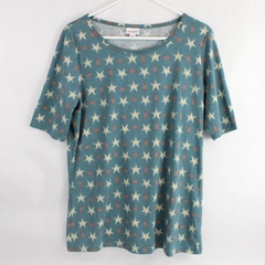 LuLaRoe Blue Star Patterned T-Shirt Women's Size XL