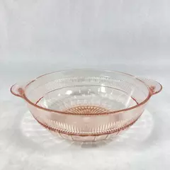 Vintage Anchor Hocking Coronation Pink Vegetable Bowl With Handles